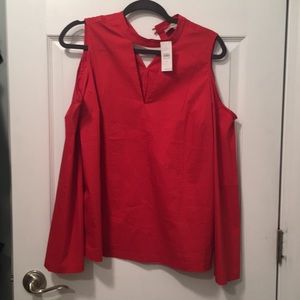 NWT. Loft red cold shoulder blouse💕💕💕